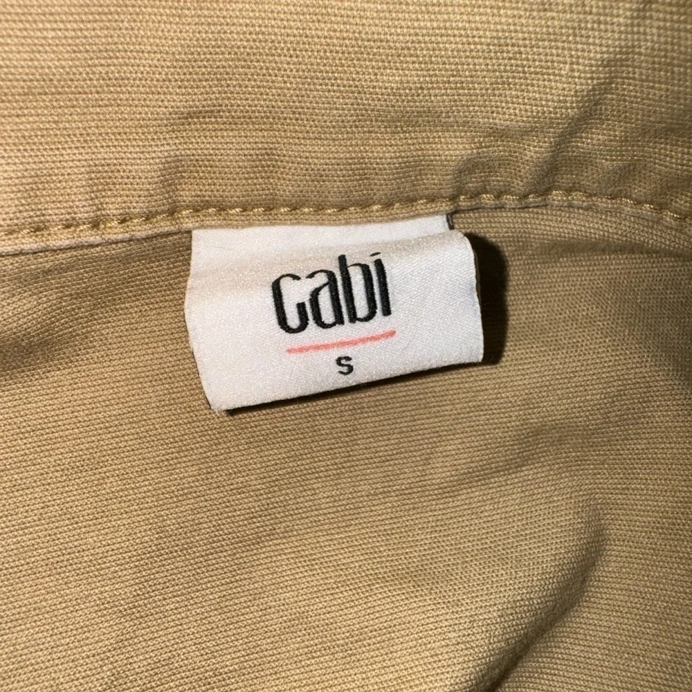 CAbi Fitted Military Jacket Button Closure Khaki Cotton Spandex size small - Picture 7 of 12